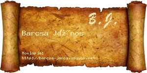 Barcsa János névjegykártya